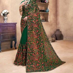Exclusive Kashmiri Work Georgette Saree
